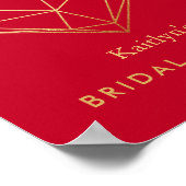 Brautparty des geometrischen Herzens Poster (Ecke)