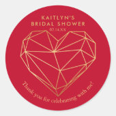 Brautparty des geometrischen Herzens Runder Aufkleber (Vorderseite)