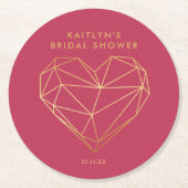 Brautparty des geometrischen Herzens Runder Pappuntersetzer (Vorderseite)