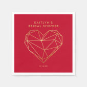 Brautparty des geometrischen Herzens Serviette (Vorderseite)