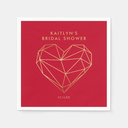 Brautparty des geometrischen Herzens Serviette (Vorderseite)