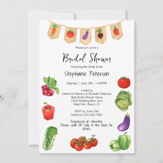 Brautparty des QR-Kodex für Landwirte Einladung (Vorderseite)