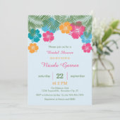 Brautparty des tropischen Hawaiianischen Hibiskus  Einladung (Stehend Vorderseite)