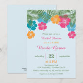 Brautparty des tropischen Hawaiianischen Hibiskus  Einladung (Vorne/Hinten)