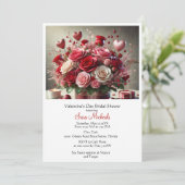 Brautparty des Valentinstag Einladung (Stehend Vorderseite)