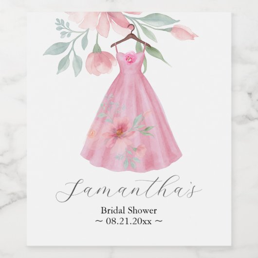 Brautparty-Designs in Rosa und Schwarz Weinetikett (Einzelnes Label)