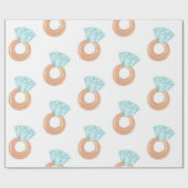 Brautparty Diamond Ring Geschenkpapier (Flach)