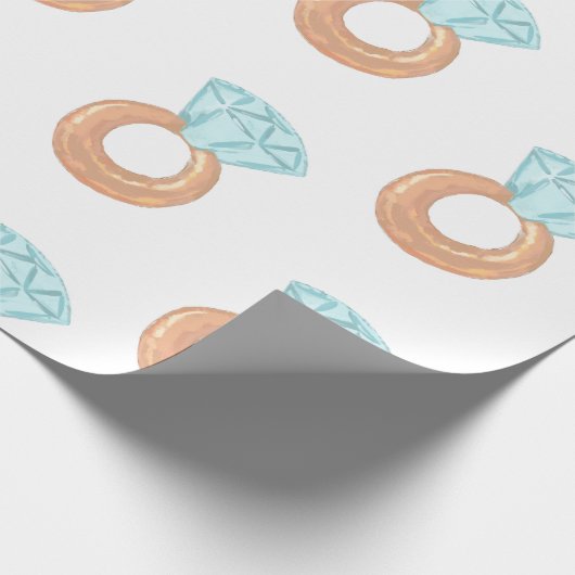 Brautparty Diamond Ring Geschenkpapier (Ecke)