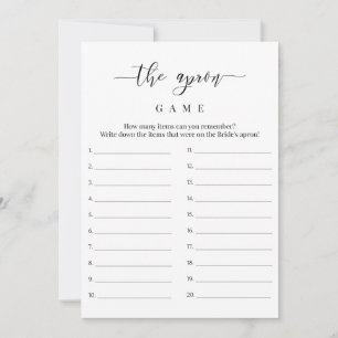 Brautparty Die Schürze-Spielkarte Einladung