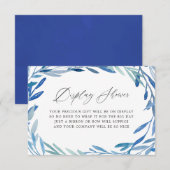 Brautparty-Display-Dusche für Wasserfarben-Navy Begleitkarte (Vorne/Hinten)