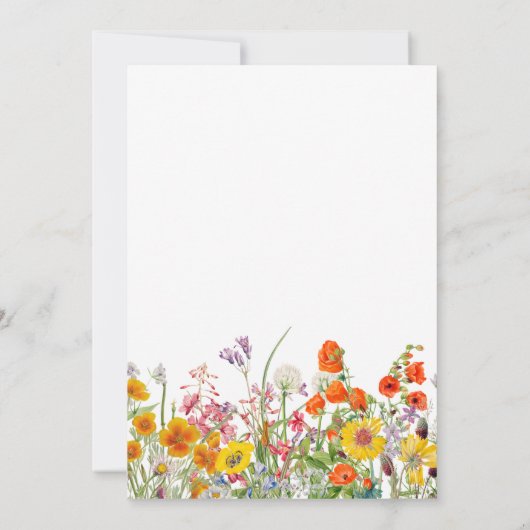 Brautparty Display Showdusche Boho Wildblumen Einladung (Rückseite)