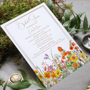 Brautparty Display Showdusche Boho Wildblumen Einladung