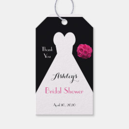 Brautparty Dress und Rose Vielen Dank Geschenkanhänger