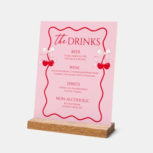 Brautparty Drink Bar Acrylschild (Winkel)