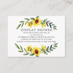 Brautparty-Dusche mit gelben Sonnenblumen Begleitkarte