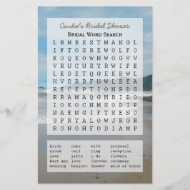 Brautparty Dusche Word Search Game, Beach