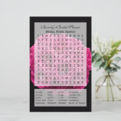 Brautparty Dusche Word Search Game - Rose (Stehend Vorderseite)