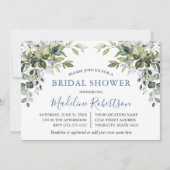 Brautparty Dusty Blue Einladung (Vorderseite)