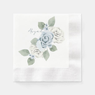 Brautparty Dusty Blue Floral Custom geprägt Serviette