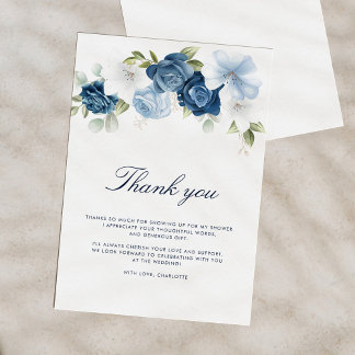 Brautparty Dusty Blue Floral Dankeskarte