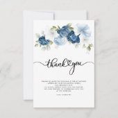 Brautparty Dusty Blue Floral Dankeskarte (Vorderseite)