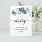 Brautparty Dusty Blue Floral Dankeskarte (Stehend Vorderseite)