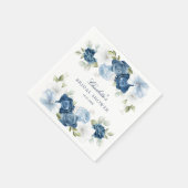 Brautparty Dusty Blue Floral Paper Serviette (Ecke)