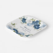 Brautparty Dusty Blue Floral Watercolor Pappteller (Gewinkelt)
