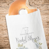 Brautparty Dusty Blue Floral Wedding Dress Geschenktütchen