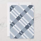 Brautparty Dusty Blue Navy Kariert Foil Rings Einladung (Rückseite)