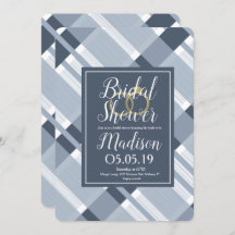 Brautparty Dusty Blue Navy Kariert Foil Rings