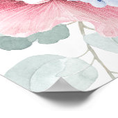 Brautparty Dusty Blue und Pink Floral Willkommen Poster (Ecke)