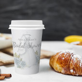 Brautparty Dusty Blue Wedding Dress Floral Rose Pappbecher