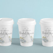 Brautparty Dusty Blue Wedding Dress Floral Rose Pappbecher