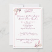 Brautparty, Dusty Rose Kontur Einladung (Vorderseite)