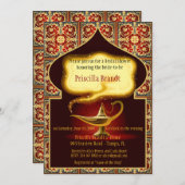 Brautparty Ehrung der Braut, arabische Nacht Einladung (Vorne/Hinten)