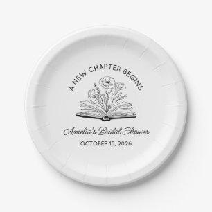 Brautparty "Ein neues Kapitel" Elegantes Buch Love Pappteller