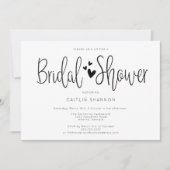 Brautparty Einfach Schwarz-weiß Einladung (Vorderseite)