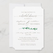 Brautparty Einfache Minimalistische moderne Leaf-B Einladung (Vorderseite)