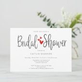 Brautparty Einfache Schwarz-weiße Einladung (Stehend Vorderseite)