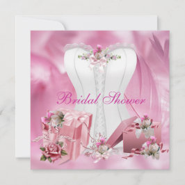 Brautparty Einladen Hübsches Weißrosa Korsett 2 Einladung