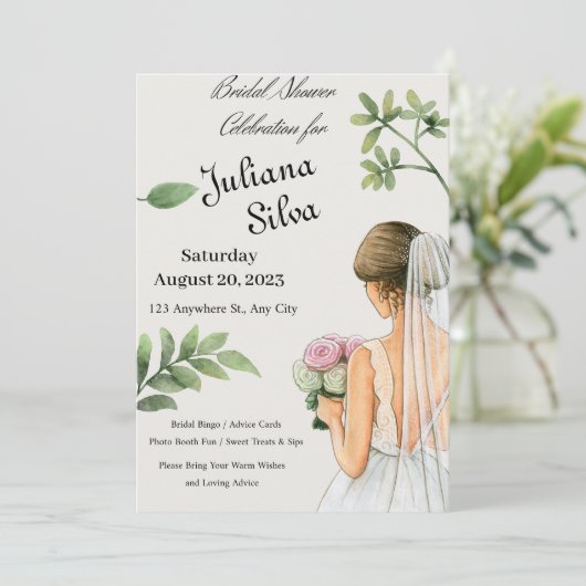 Brautparty Einladung (Stehend Vorderseite)