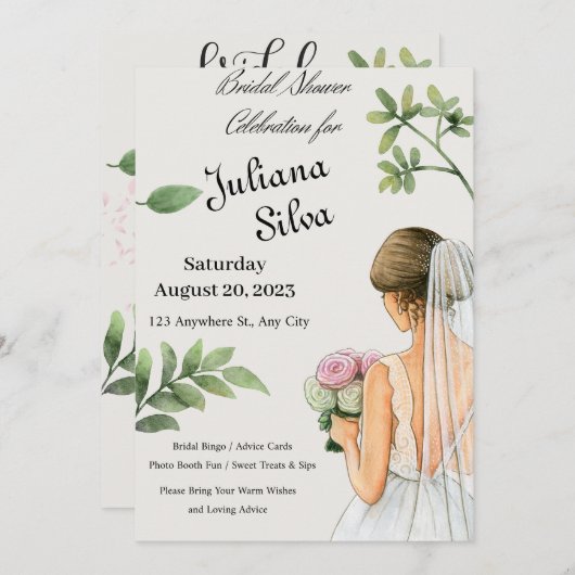 Brautparty Einladung (Vorne/Hinten)