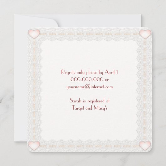 Brautparty Einladung (Rückseite)