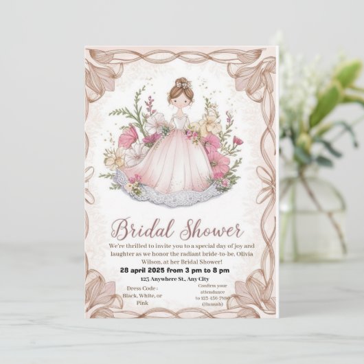 Brautparty Einladung (Stehend Vorderseite)