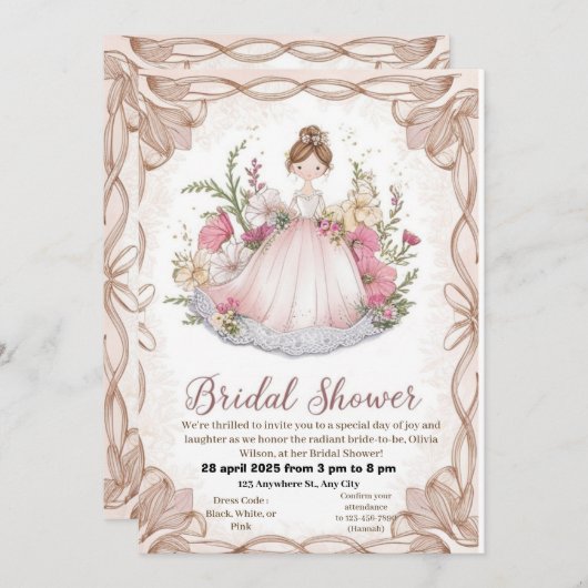 Brautparty Einladung (Vorne/Hinten)