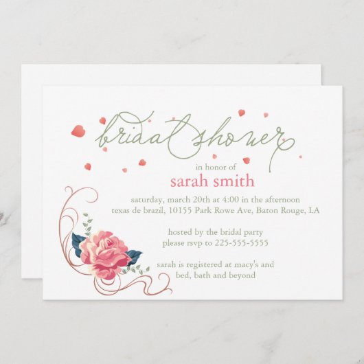 Brautparty Einladung (Vorne/Hinten)