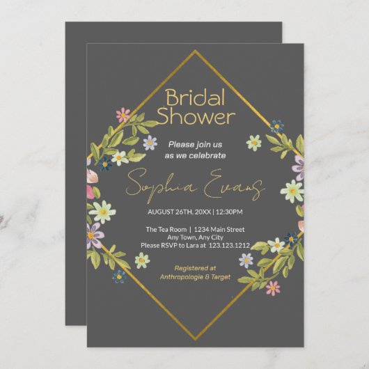 Brautparty Einladung (Vorne/Hinten)