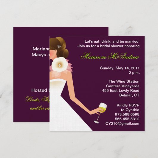 Brautparty Einladung (Vorne/Hinten)