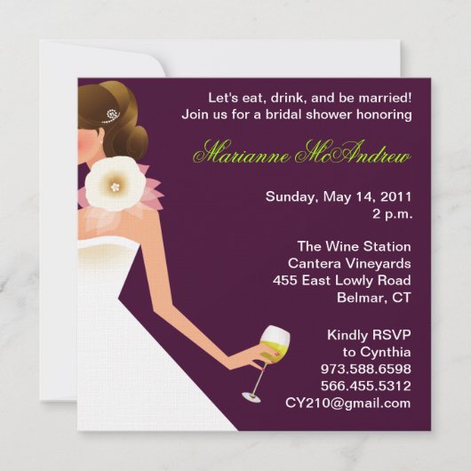 Brautparty Einladung (Vorderseite)